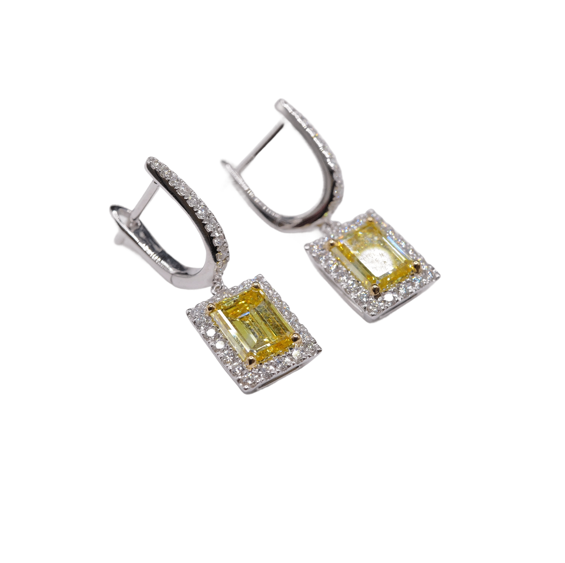 EM Drop Halo Earrings Pavé
